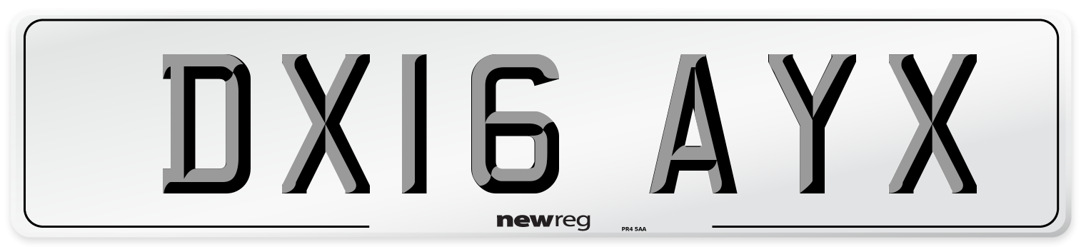 DX16 AYX Number Plate from New Reg